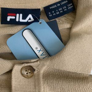 NWT-Fila Men's Size M Cotton Polyester Cool Max Everyday Performance Polo